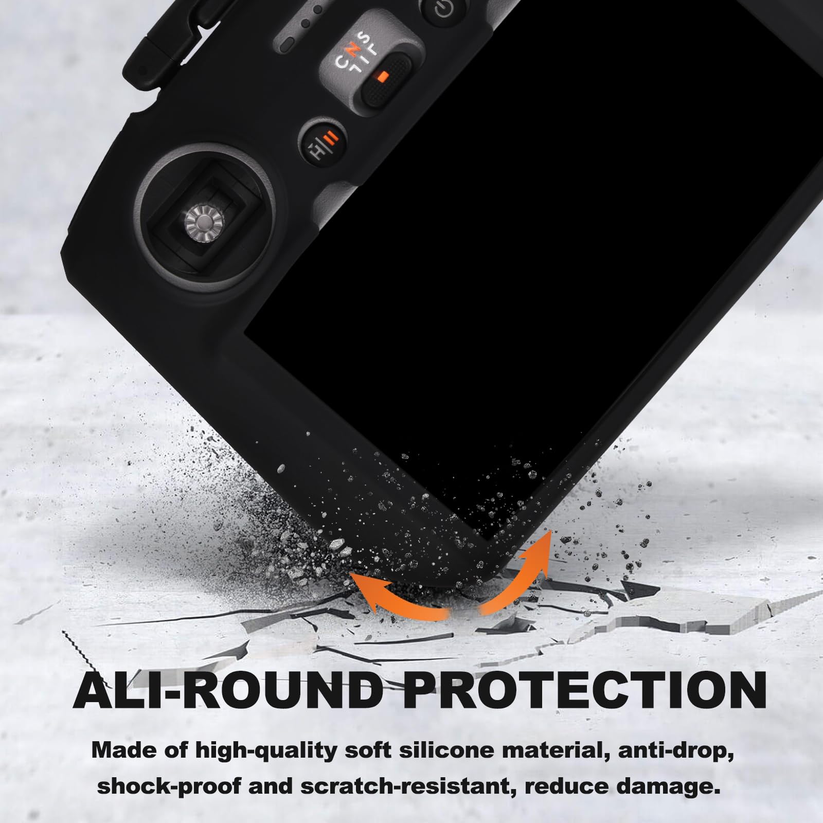 ZWLLKJGS RC 2 Silicone Case + HD Screen Protector for DJI Flip/DJI Mini 4 Pro/DJI Air 3/DJI Neo RC 2 Controller Protective Film Remote Control Protective Cover Drone Accessories (Black) - Image 4