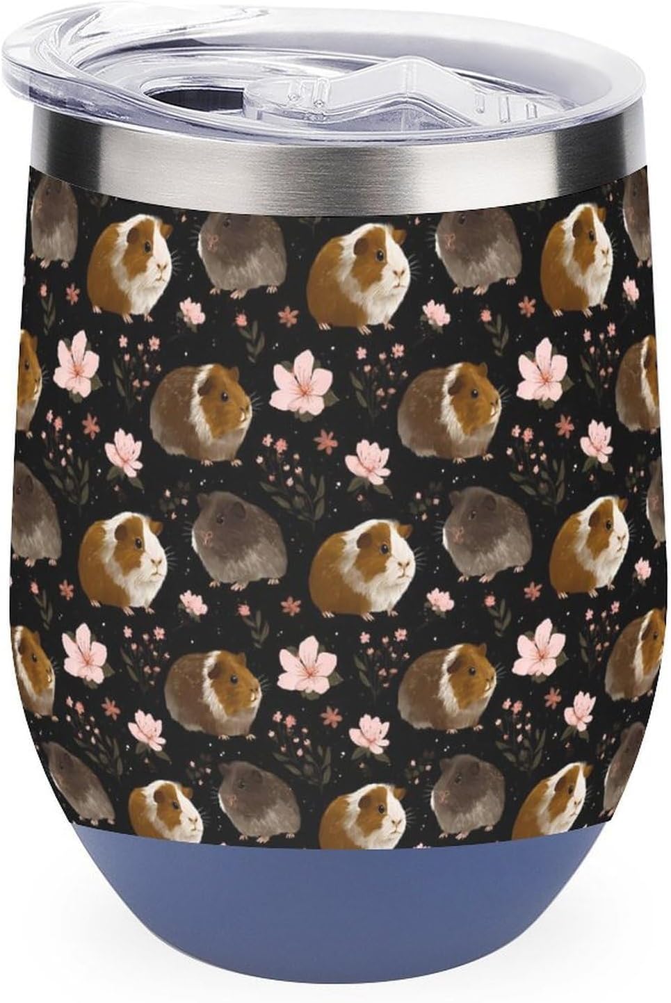 Guinea Pigs Cherry Flower Insulated Drinking Cup Stainless Steel Coffee Mug Wine Tumbler with Lid 12OZ
