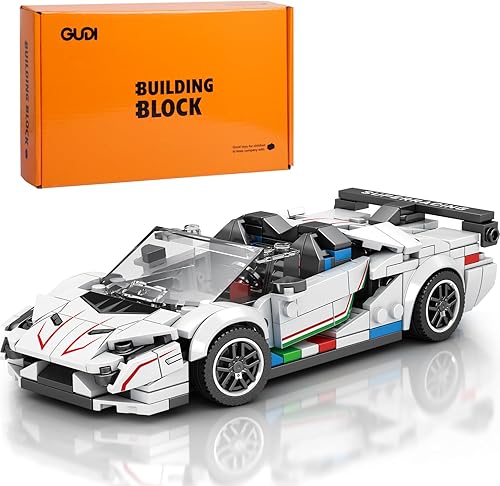 Miniatura 1 de GUDI Kit de construcción de autos de carreras para niños, juego de construcción de autos de carreras MOC para adultos, bloques de construcción de