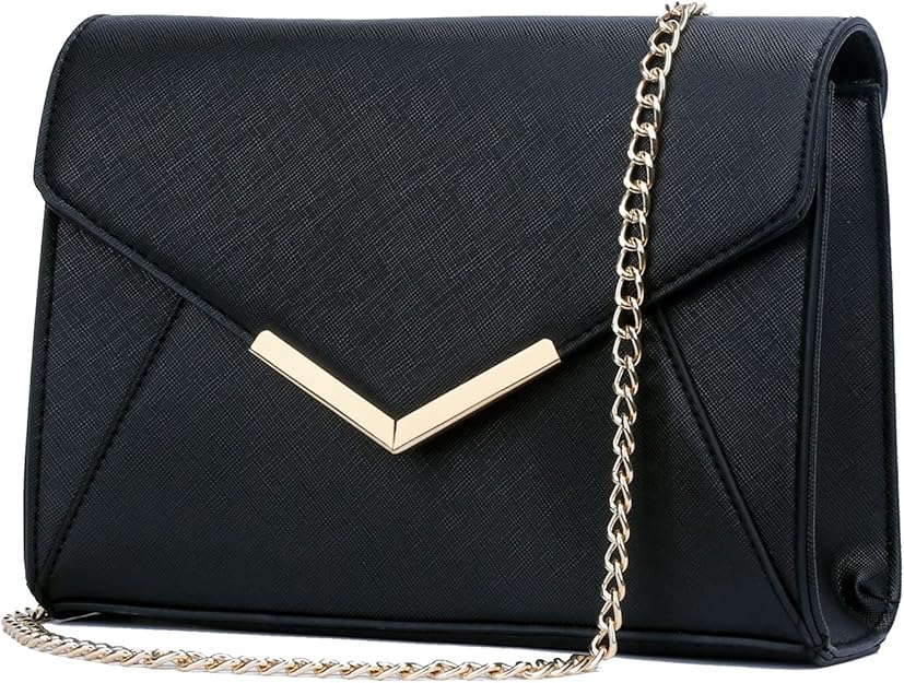 Faux Leather Evening Envelope Clutch