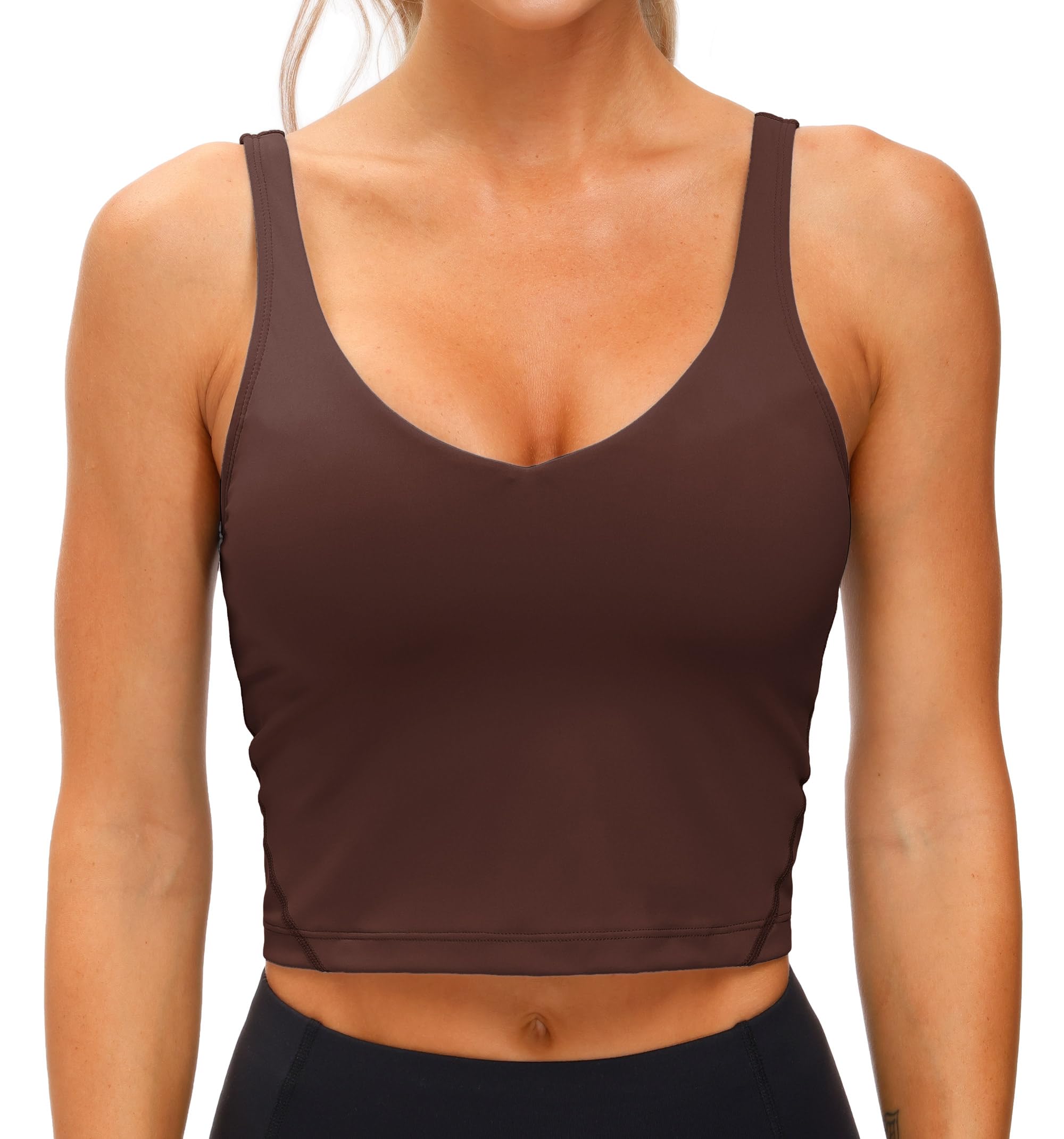 THE GYM PEOPLE Womens' Sports Bra Longline Wirefree Padded with Medium Support