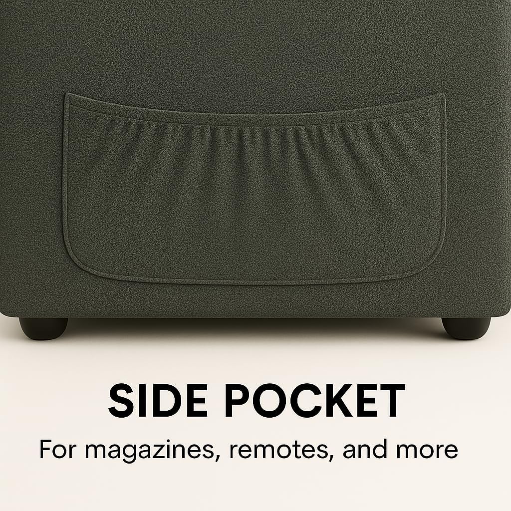 Dark Gray Bunny Ear Pet Friendly Armchair with Built in Cat Dog Hideaway, Cozy Dual Use Sofa Chair with Side Pocket, Upholstered Single Sofa Chair for Living Room Bedroom Office