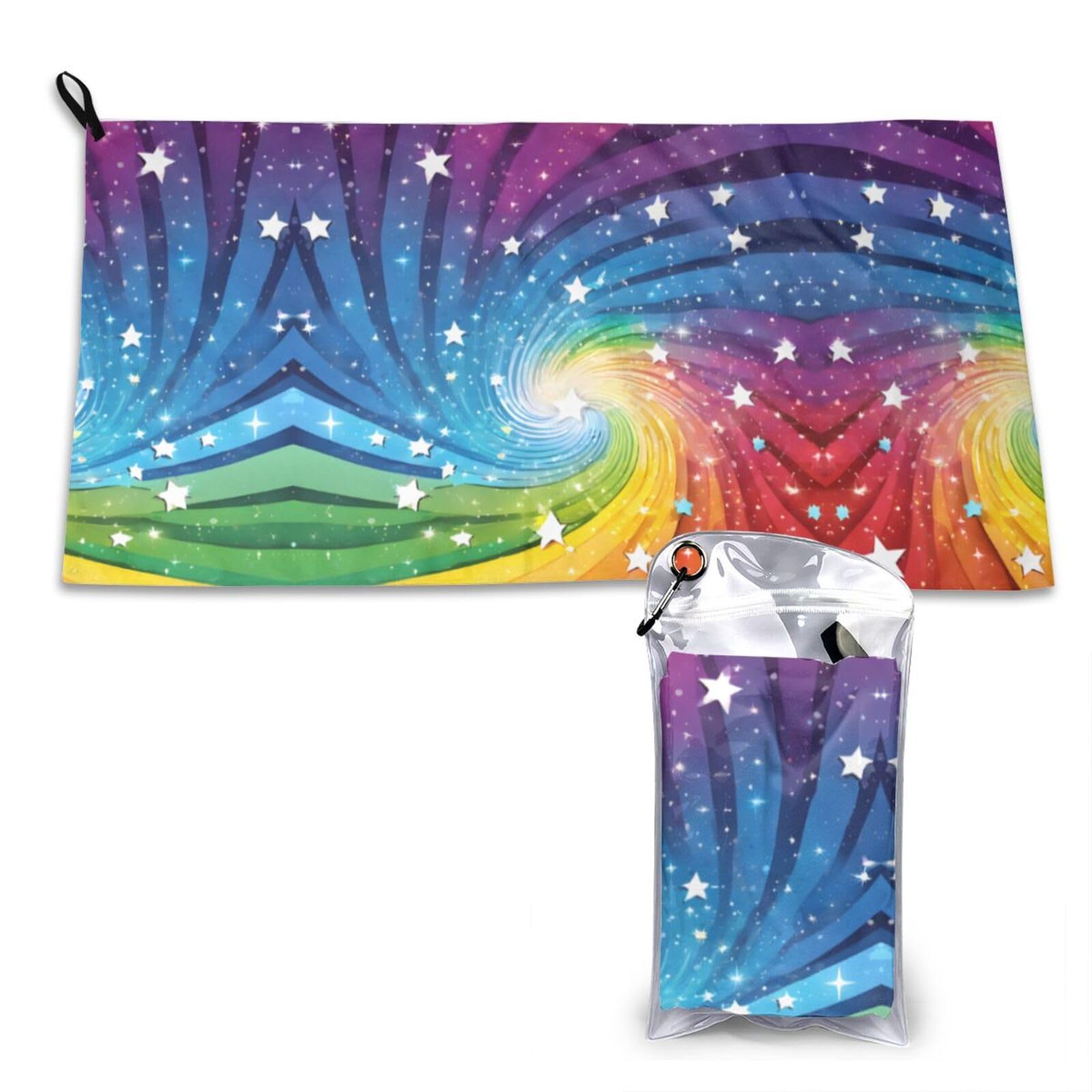 WXWJSHMGC Rainbow Background Print Cooling Towel, Gym Towel,Cooling Towels For Neck, Soft Breathable Travel Cool Towel,Sports Towels For Gym,Camping