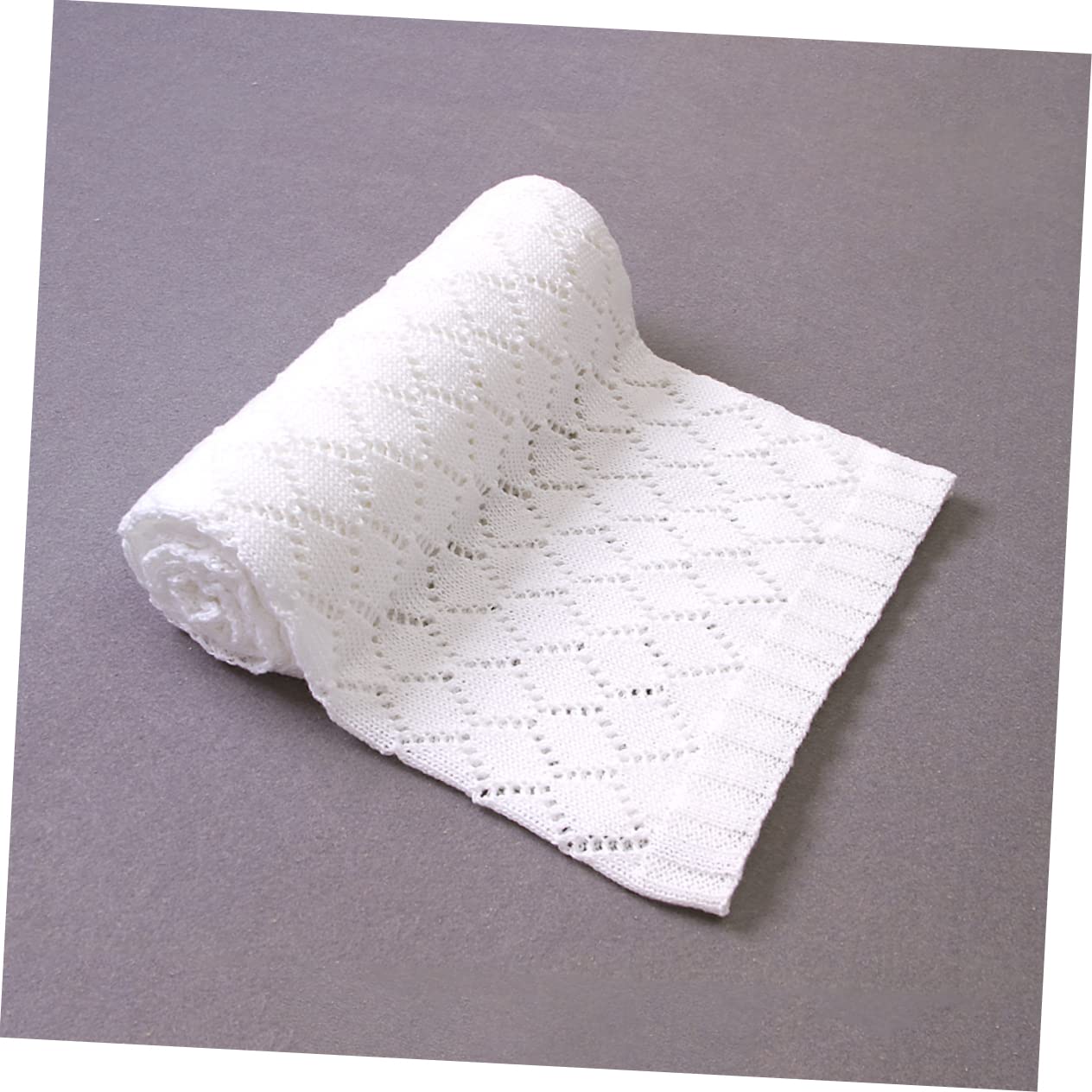ifundom Coperta Carrozzina Neonata in Filato di Cotone Bianco, Lavorata | Design Traforato, Morbida e Calda, per Inverno e Autunno, Adatta a Passeggino