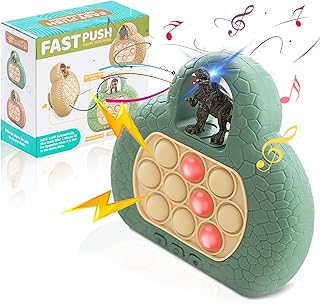 Fast Push Game Pop Fidget Toys for Kids, Fast Push Bubble Game, Handheld Puzzle Game Sensory Toys , Pop It Game Light Up Fidget Toy for 3-12 Year Old Girls Boys (Dinosaur)
