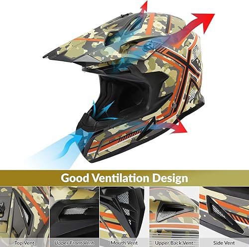 Miniatura 3 de TCMT - Casco MX de cara completa para motocicleta, motocross, ATV, bicicleta de montaña, para hombres y mujeres, aprobado por DOT