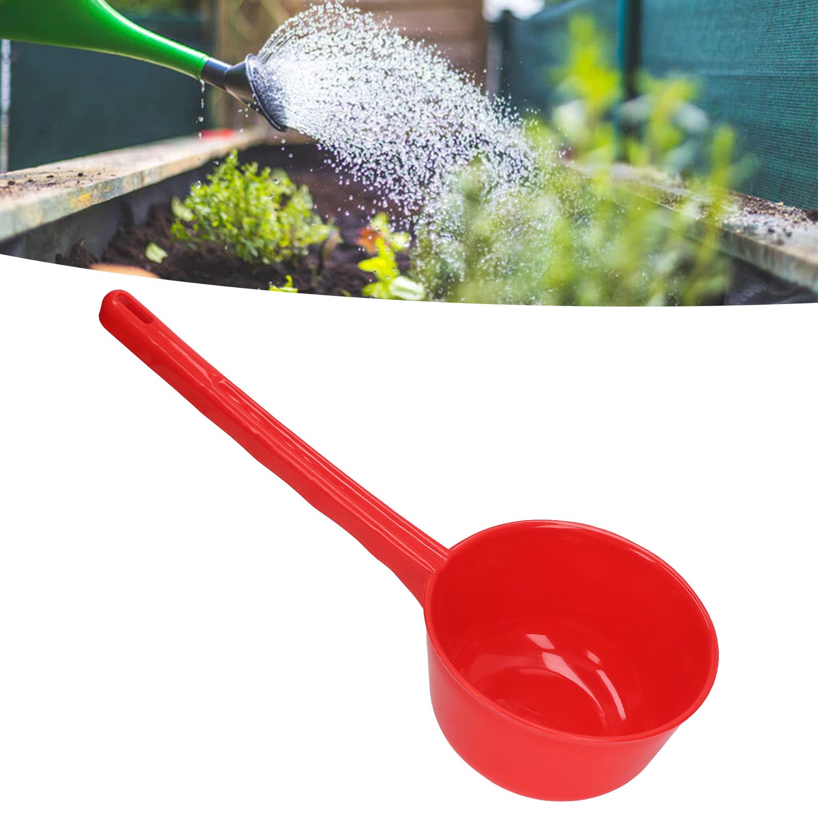 Water Scoop, Large Capacity Long Handle Ladle Water Dipper Thickened Plastic Long Handle Agricultural Water Ladle for Garden Bathroom Kitchen (Red/