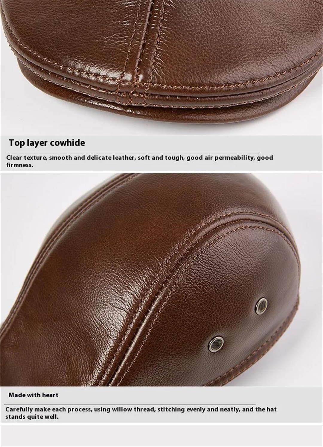 Męska czapka beret z prawdziwej skóry dla mężczyzn ciepła wiatroszczelna zimowa czapka dżentelmen czapka z daszkiem vintage stylowa czapka kierowcy