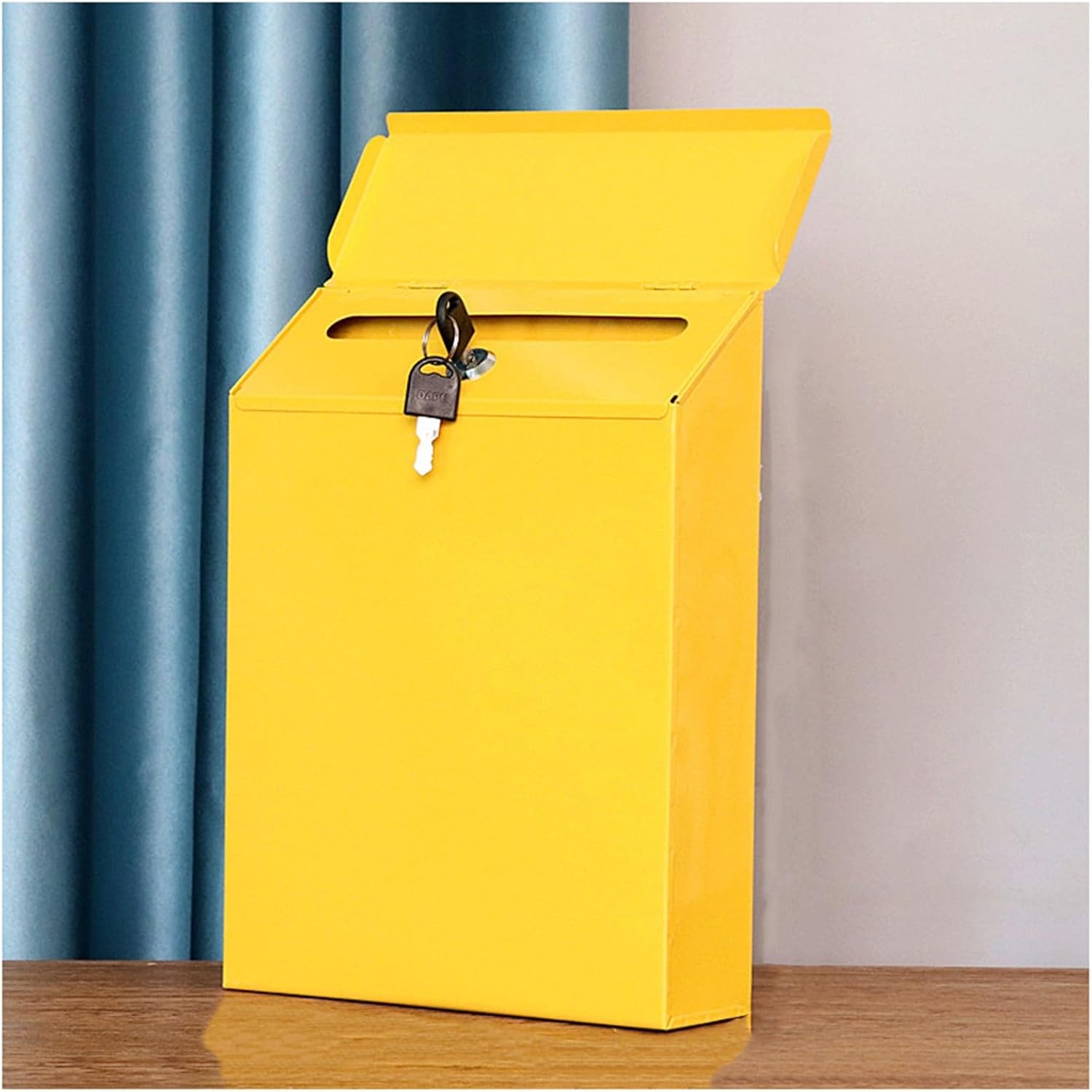 Metal Mailbox with Lock Plastic Spraying and Baking Paint Process Outdoor Rainproof Mailboxes with Lid Wall Mounted Parcel Boxes with Hooks