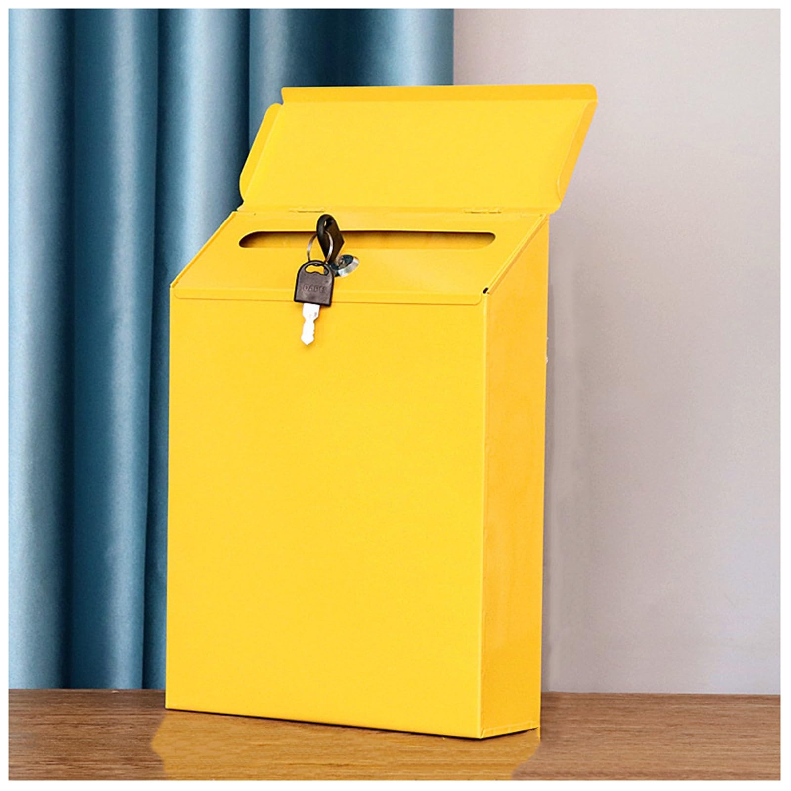 NQNFWCRJ Metal Mailbox with Lock Plastic Spraying and Baking Paint Process Outdoor Rainproof Mailboxes with Lid Wall Mounted Parcel Boxes with Hooks