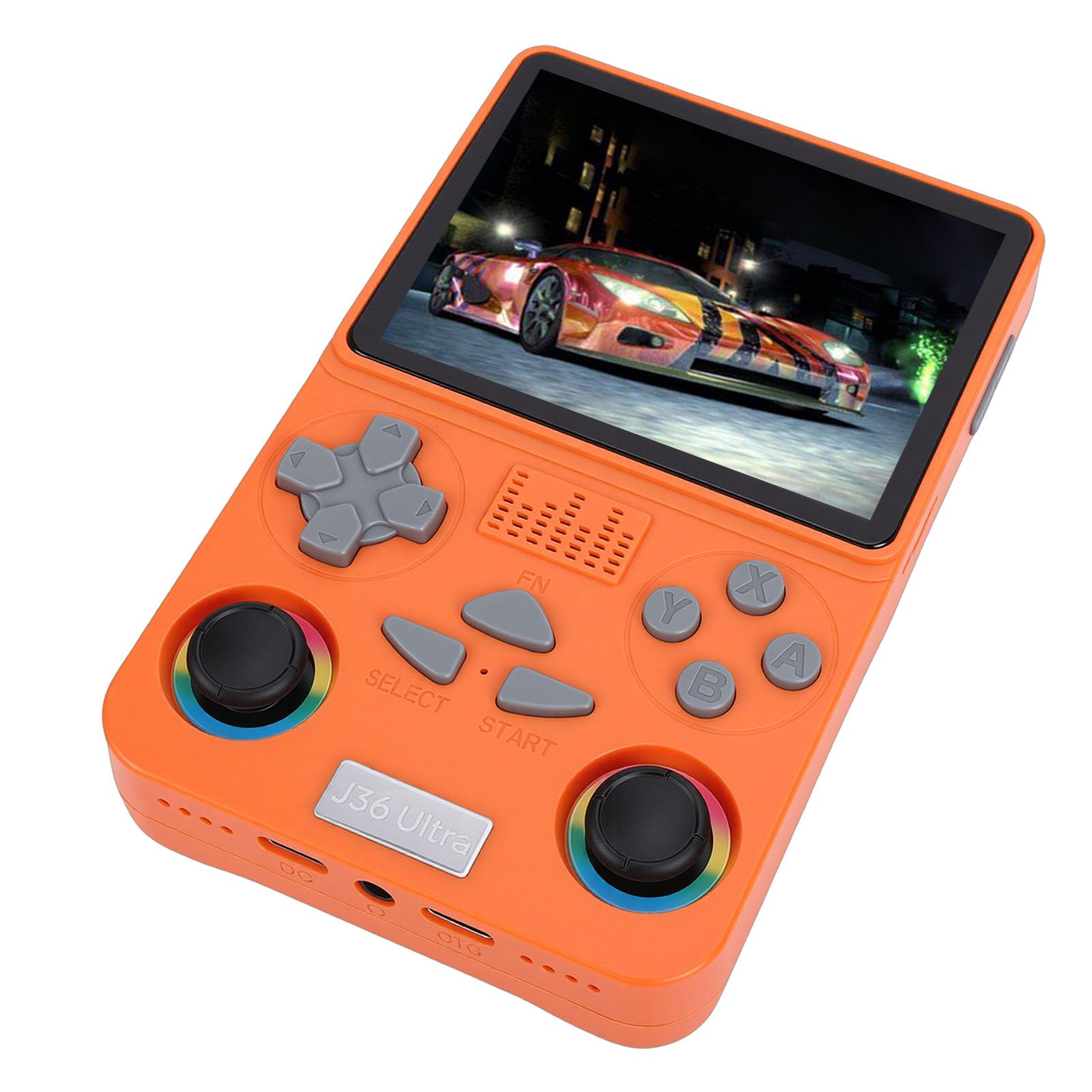 KIMISS Consola de Juegos Portátil Retro con Almacenamiento Incorporado de 64 GB - Pantalla HD de 4 Pulgadas para Diversión de Juegos Retro en Red (Orange)
