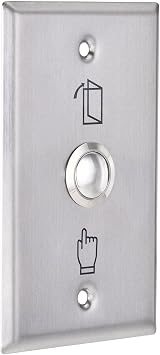 uxcell Push Button Release Switch Door Access Control System Stainless Steel Panel 115mmx70mm DC 12V 3A Silver Tone