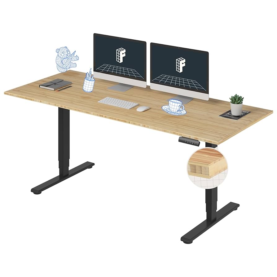 Amazon.com: FLEXISPOT E6 Essential Bamboo 3 Stages Dual