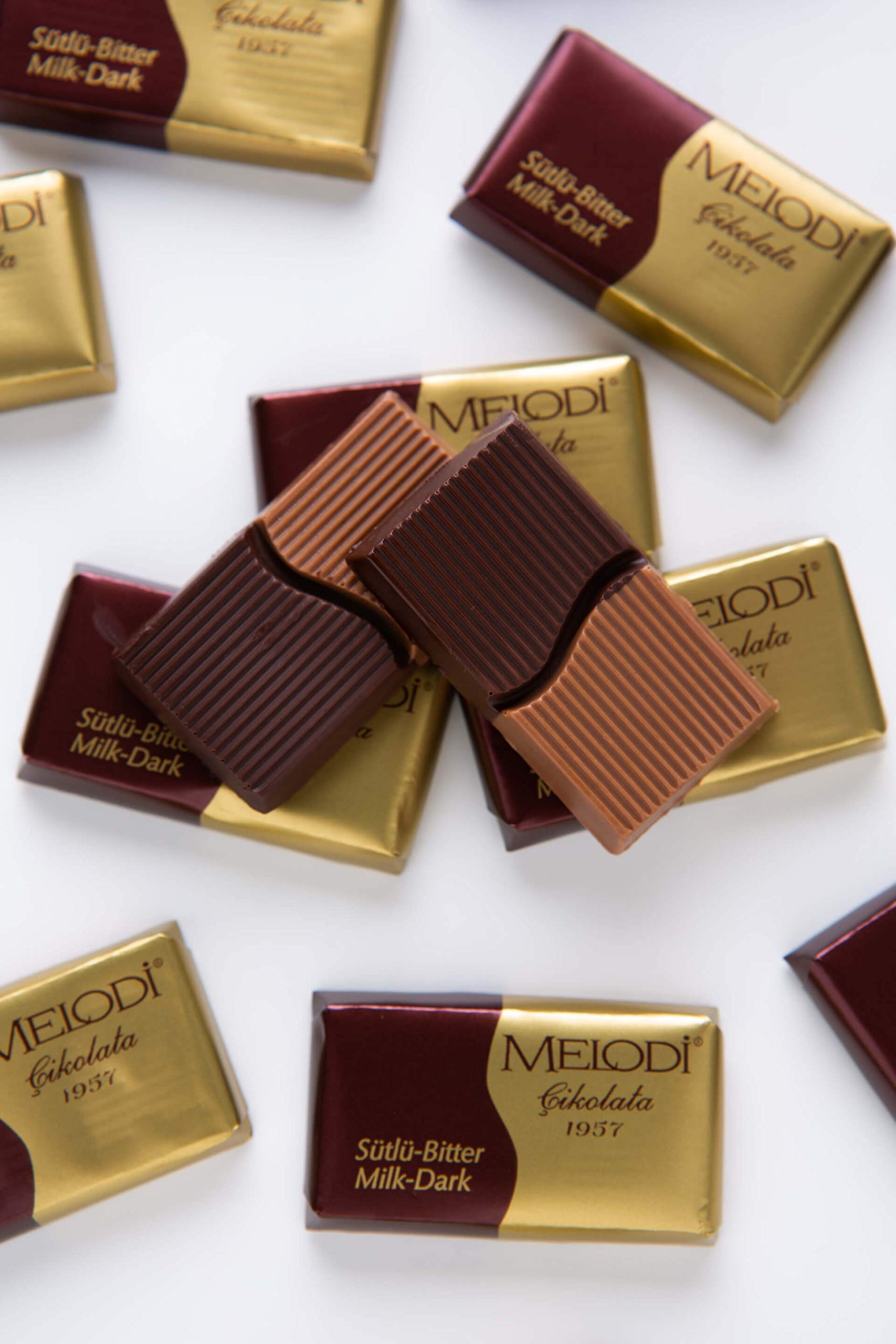 Melodi Milk & Dark Chocolate Bars Bulk Individually Wrapped Candy