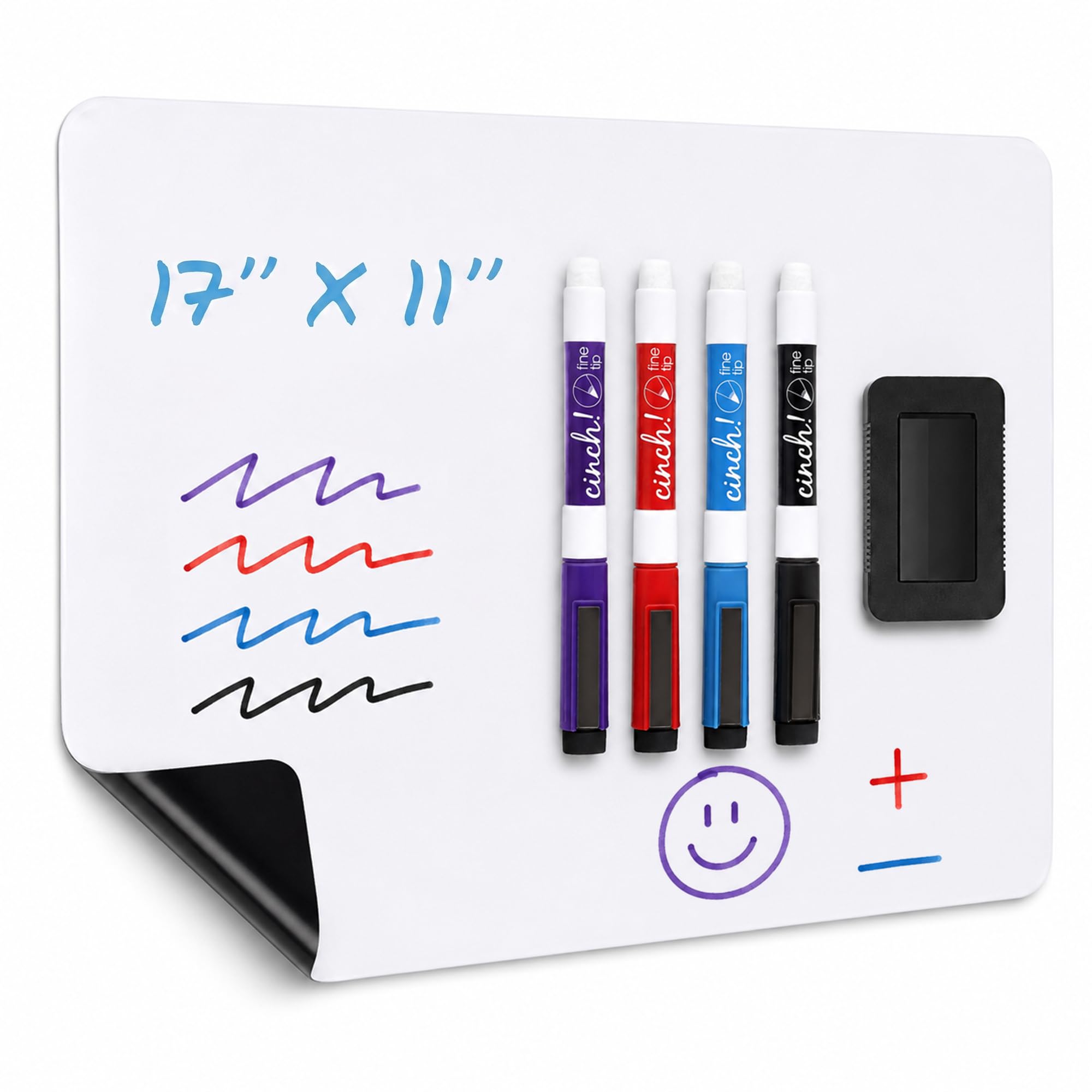 View 1 of 17"x11" Magnetic Dry Erase Board for Fridge