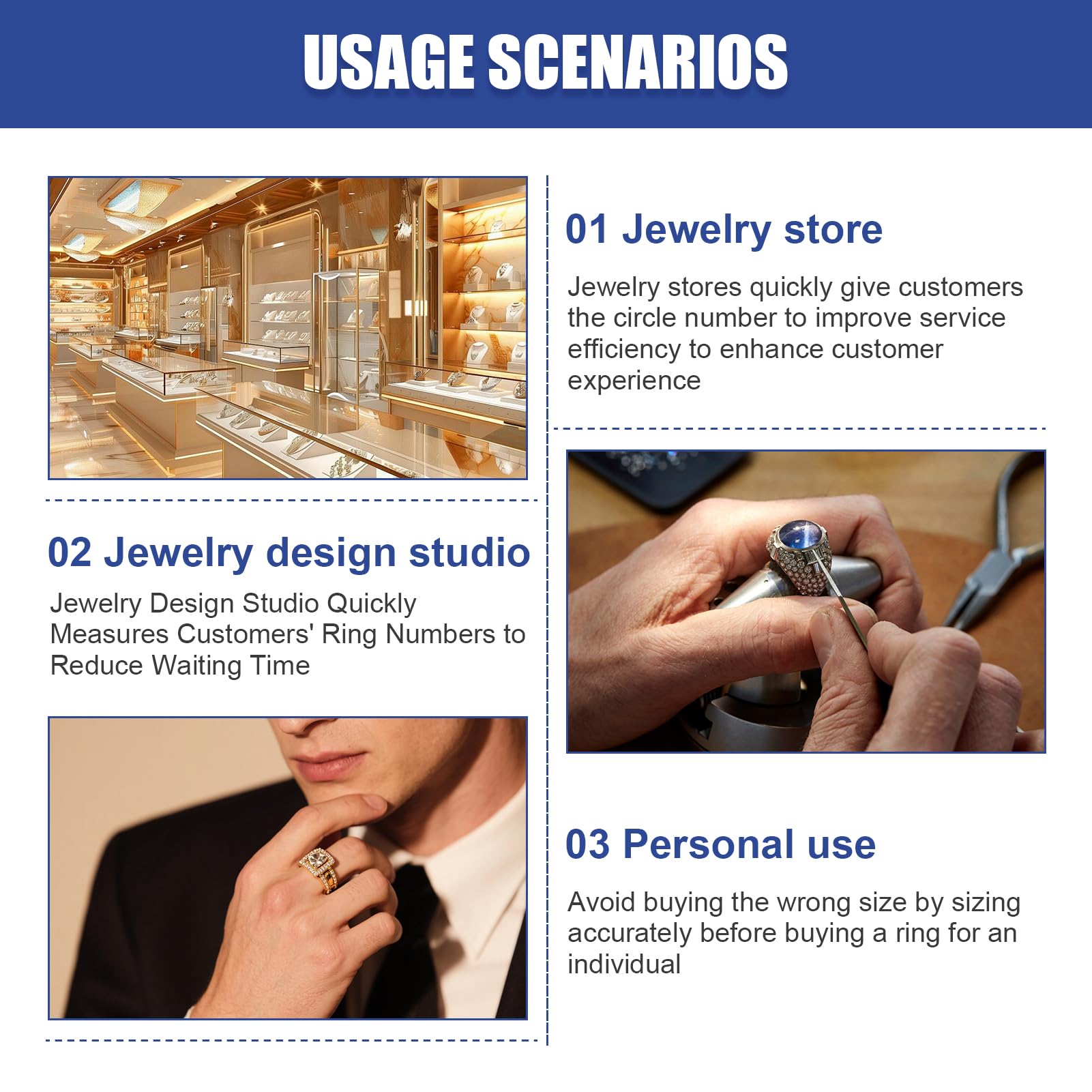 Baguier Mesureur Mesure de Taille de Doigt pour jauge de Doigt, baguier mesure doigt français bague trop grande mesurer son doigt pour bague