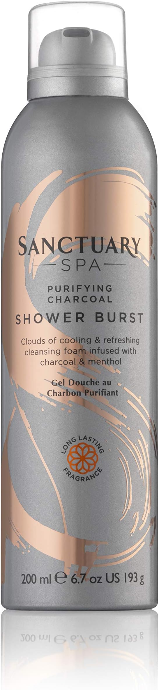 Sanctuary Spa Foaming Shower Gel, Charcoal Shower Burst Body Wash, 200 ml