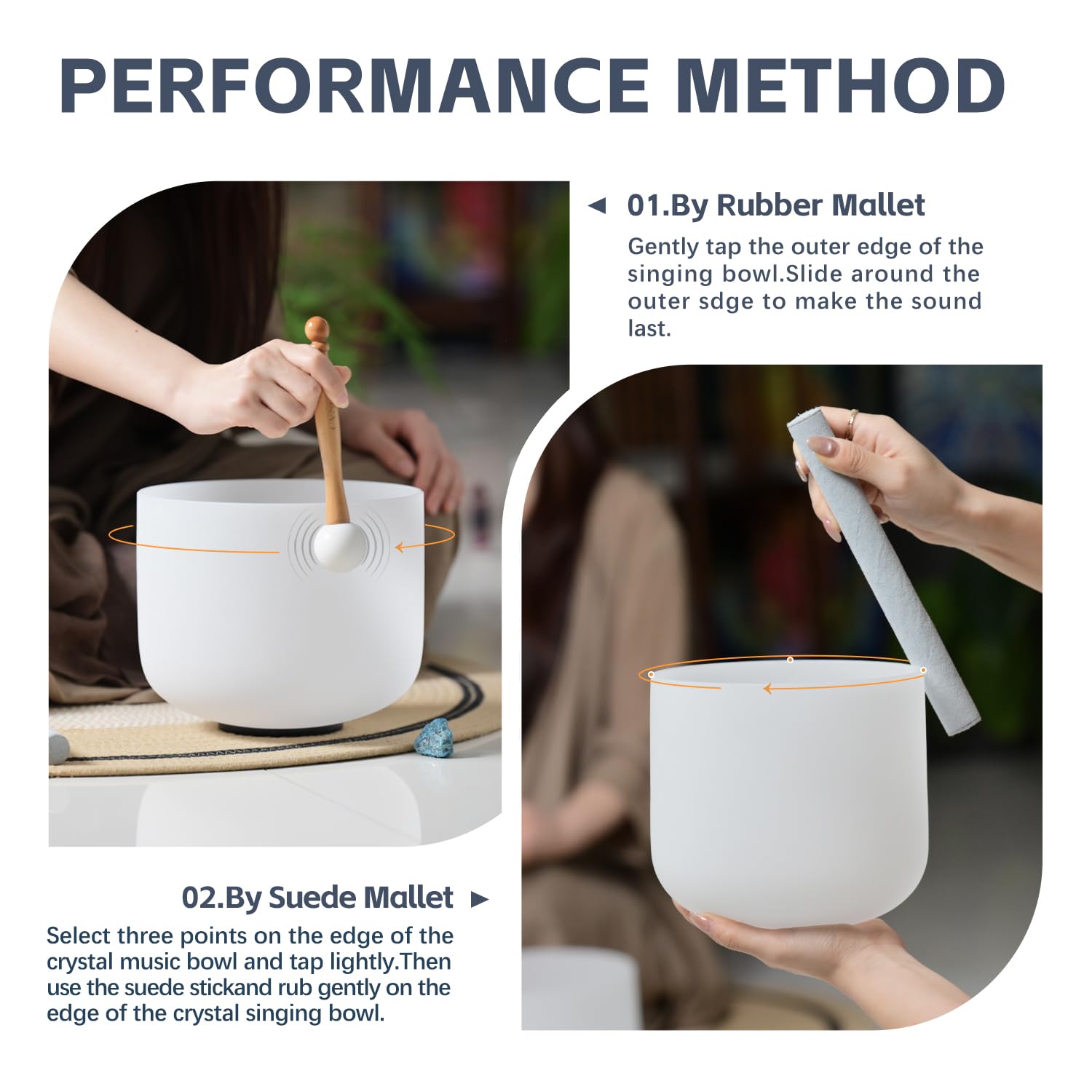 Amazon.com: CVNC 432HZ Crystal Singing Bowls Set of 3, 7'' C Root