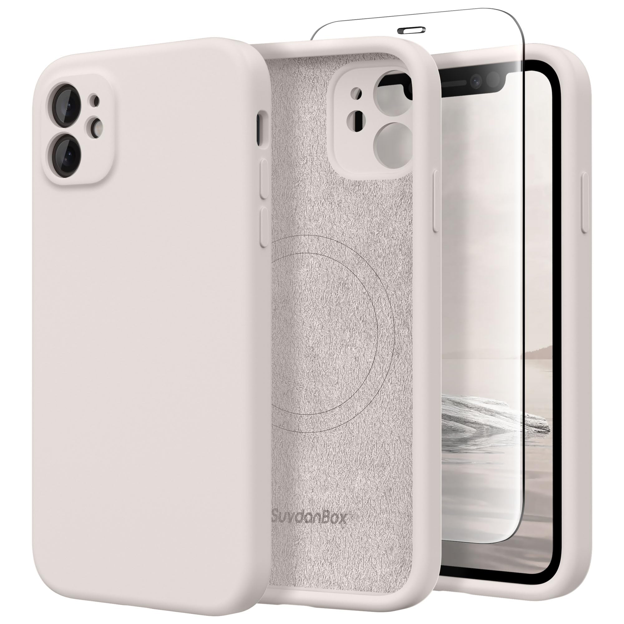 Magnetic for iPhone 11 Phone Case Silicone, Compatible with MagSafe, [Full Camera Protection][Screen Protector] Slim Shockproof Protective Case for iPhone 11 6.1", Stone