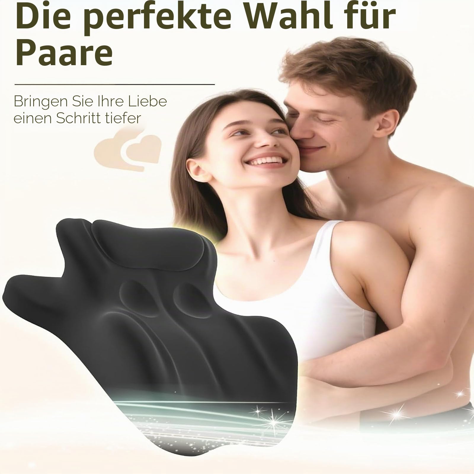 Arcova Sweet Spot Pillow - 27° Perfect Angle Memory Foam Wedge Cushion, Chiro Monk Couple Pillow, Keep the Passion Alive All Night, Enhances Experience for All Postures (Black)