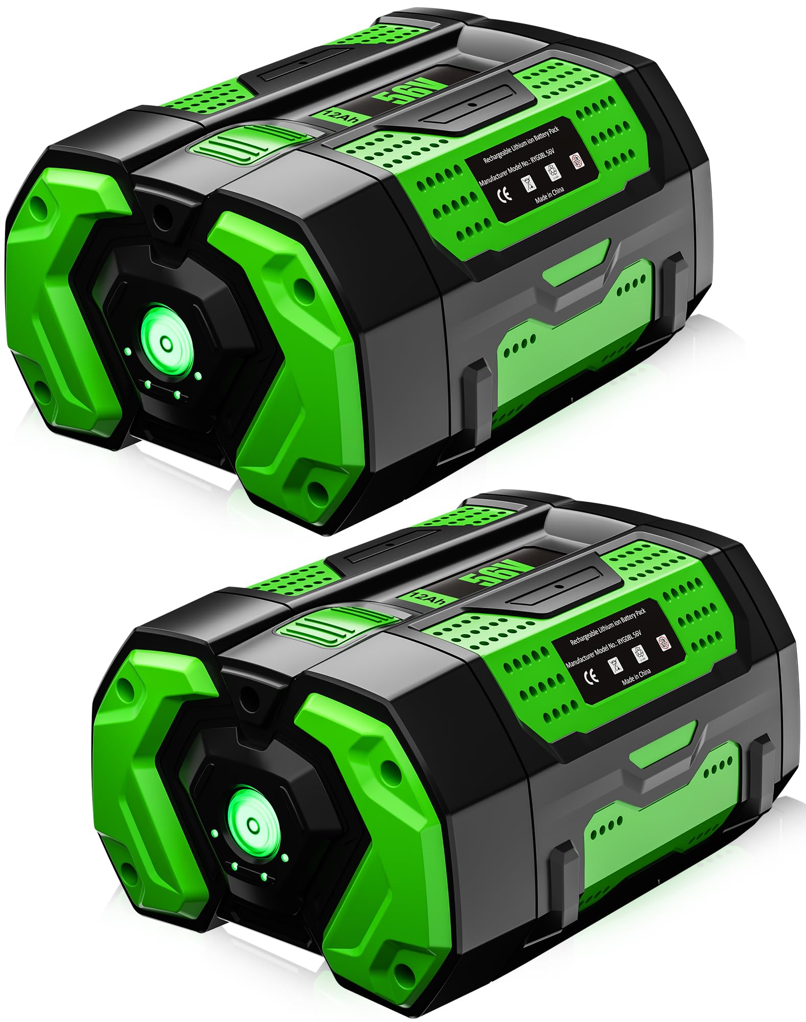 2Pack 56V Battery 12.0Ah Replacement for EGO 56V Battery with LED Indicator
