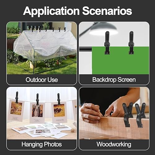 Miniatura 44 de EMART Paquete de 6 abrazaderas de resorte de muselina resistentes, clips de fondo de cabina de fotos de 4.5 pulgadas para estudio de fotografía