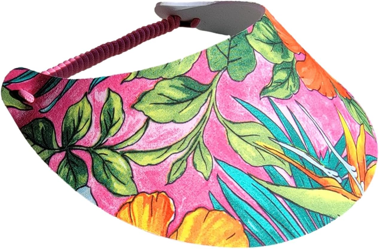 Women's Flower Design Lightweight Packable Foam Visor for Sun Protection & Outdoor Activities