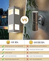 Vista 3 de harriet Luces de pared para exteriores, aplique de pared moderno de aluminio para exteriores, impermeable, a prueba de óxido, iluminación hacia