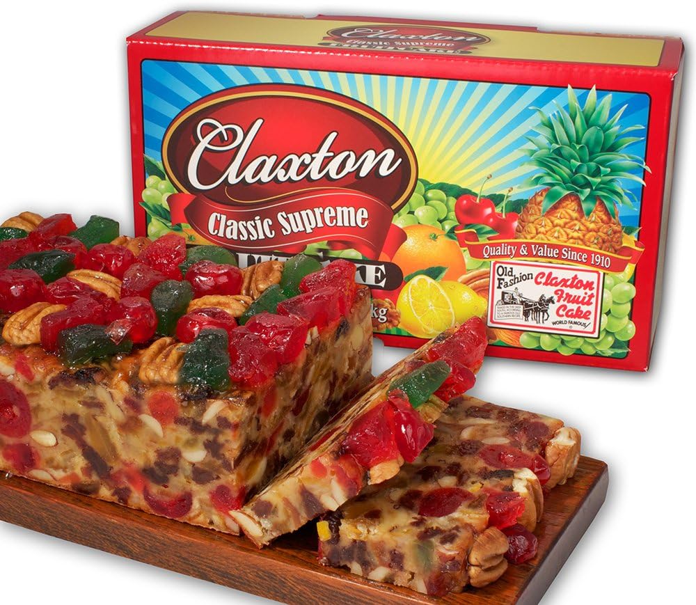"Classic Supreme" Fruitcake - 3-Lb. Claxton Fruit Cake With Decorated Top - Limited Supply