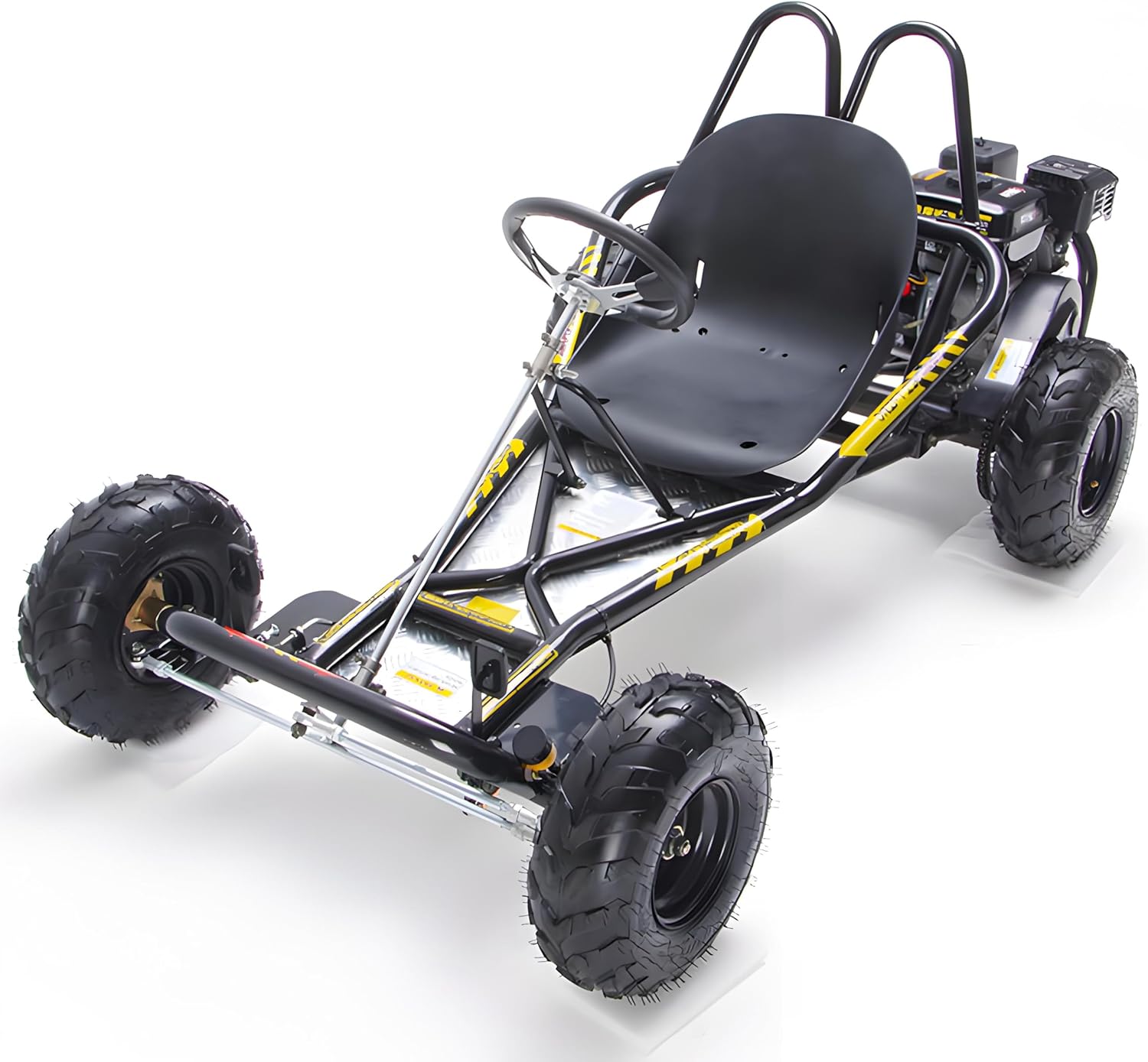 212cc Gas Off-Road Go Kart, 4-Stroke 7.5HP, 6" Racing Tires, Chain Drive w/Dry Clutch, Hydraulic Disc Brake, Steel Frame, 330-lb Max Load — Off-Road/Private Property, Not Street-Legal
