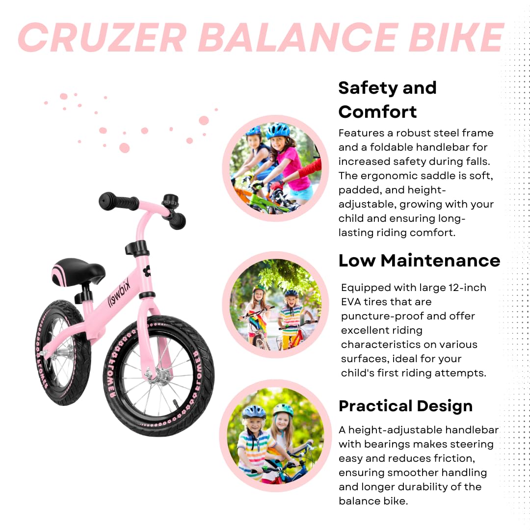 COIL Fahrrad-Laufrad Cruzer Puky Laufrad für Kinder ab 1 Jahr - 12-Zoll Eva-Reifen, Langlebiger Stahlrahmen, Höhenverstellbarer Sattel und Lenkrad, Leichtgewicht, Sicher und Robust