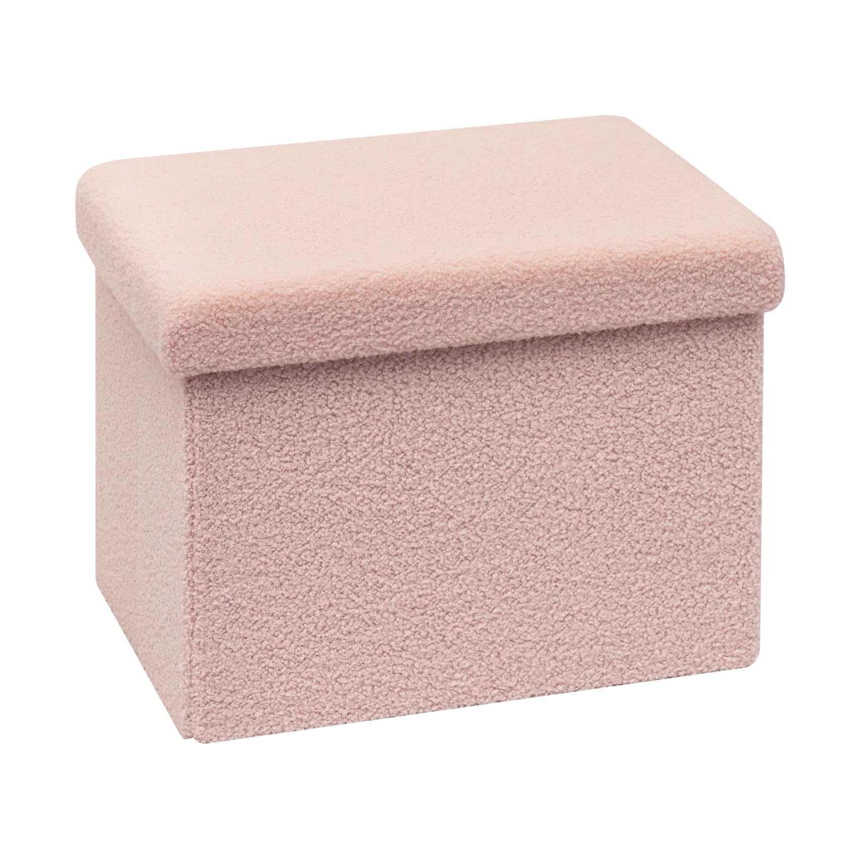 Coffre de rangement pliable pour ranger le salon avec un pouf cube rose