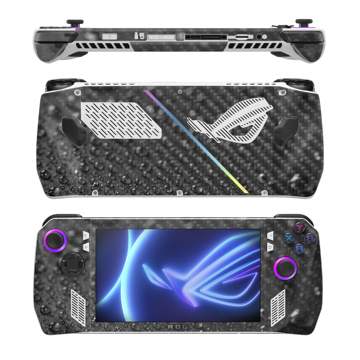 MightySkins Carbon Fiber Skin Compatible with Asus ROG Ally - Dewdrop | Protective, Durable Textured Carbon Fiber Finish | Easy to Apply, Remove, and Change Styles