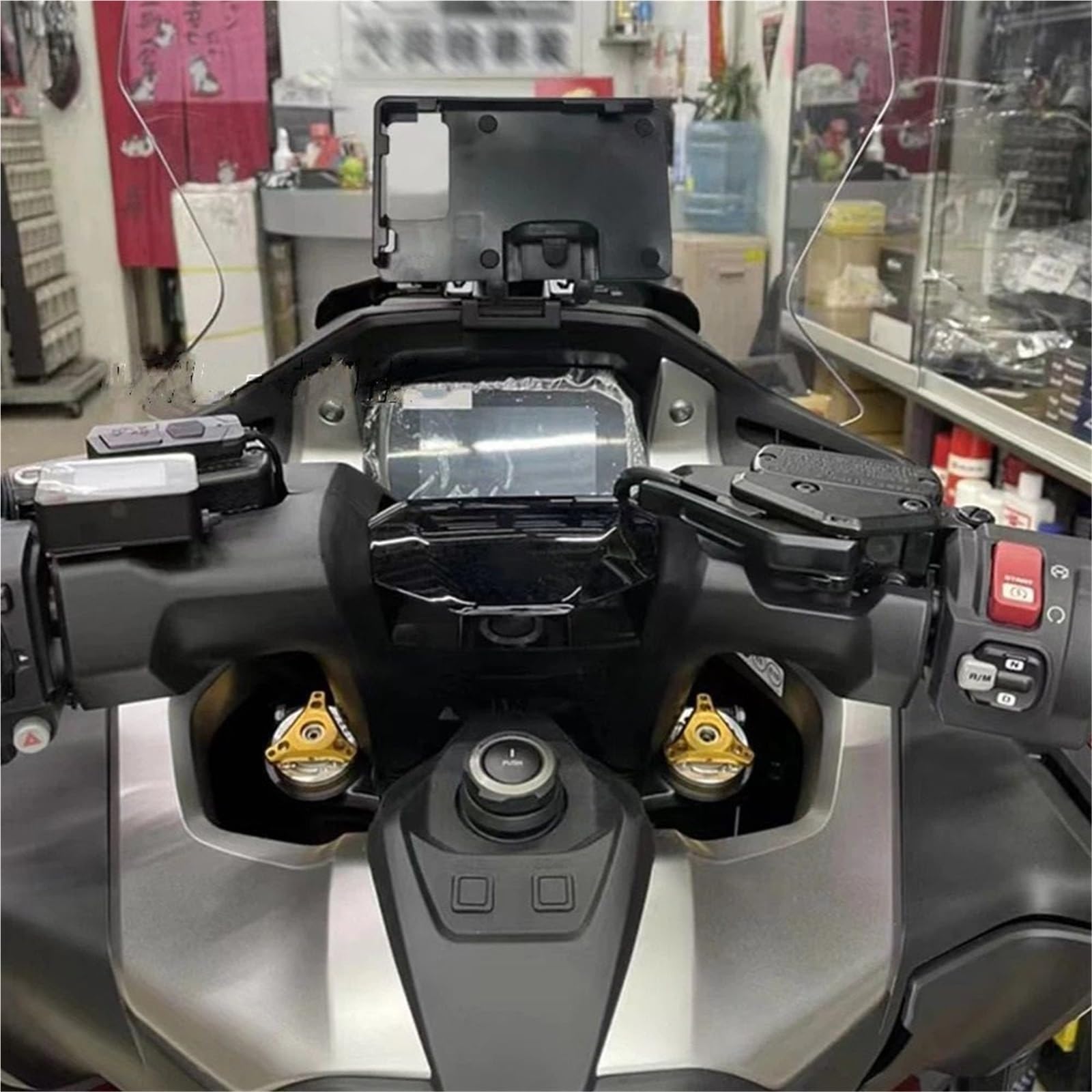 MKBHD Akcesoria motocyklowe do H0nda Forza 750 FORZA750 NSS750 NSS 750 uchwyt do nawigacji telefonu komórkowego uchwyt montażowy GPS czarny(AB - With Logo)