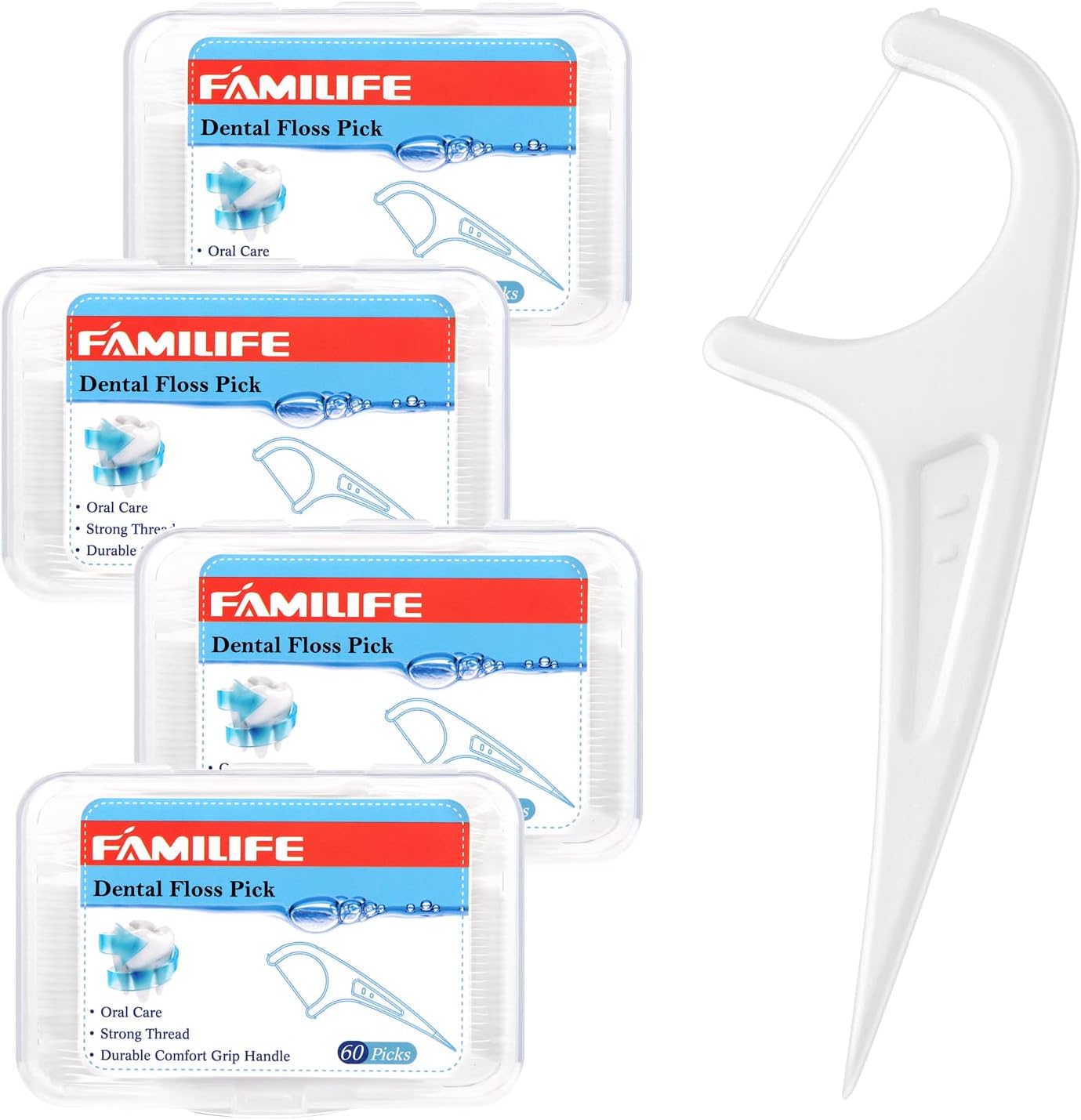 FDA Approved 240 Picks Professional Dental Clean Floss Pick with 4 Travel Case