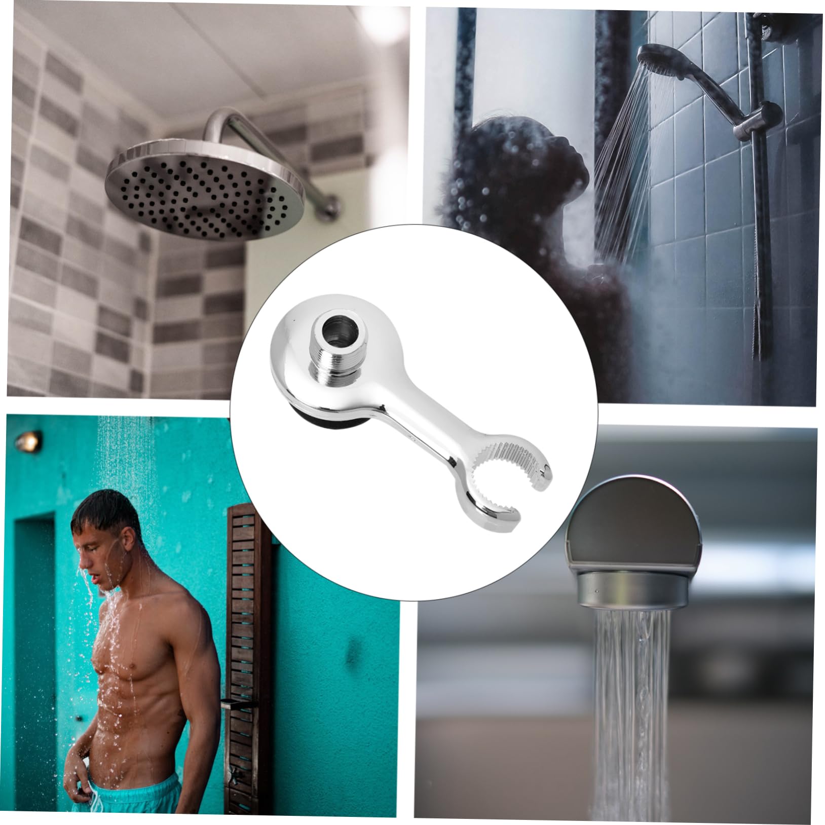 HOMSFOU 2pezzi Per Doccia Inossidabile Porta Ugello Per Letto Shampoo Facile Installazione e Alta Stabilità