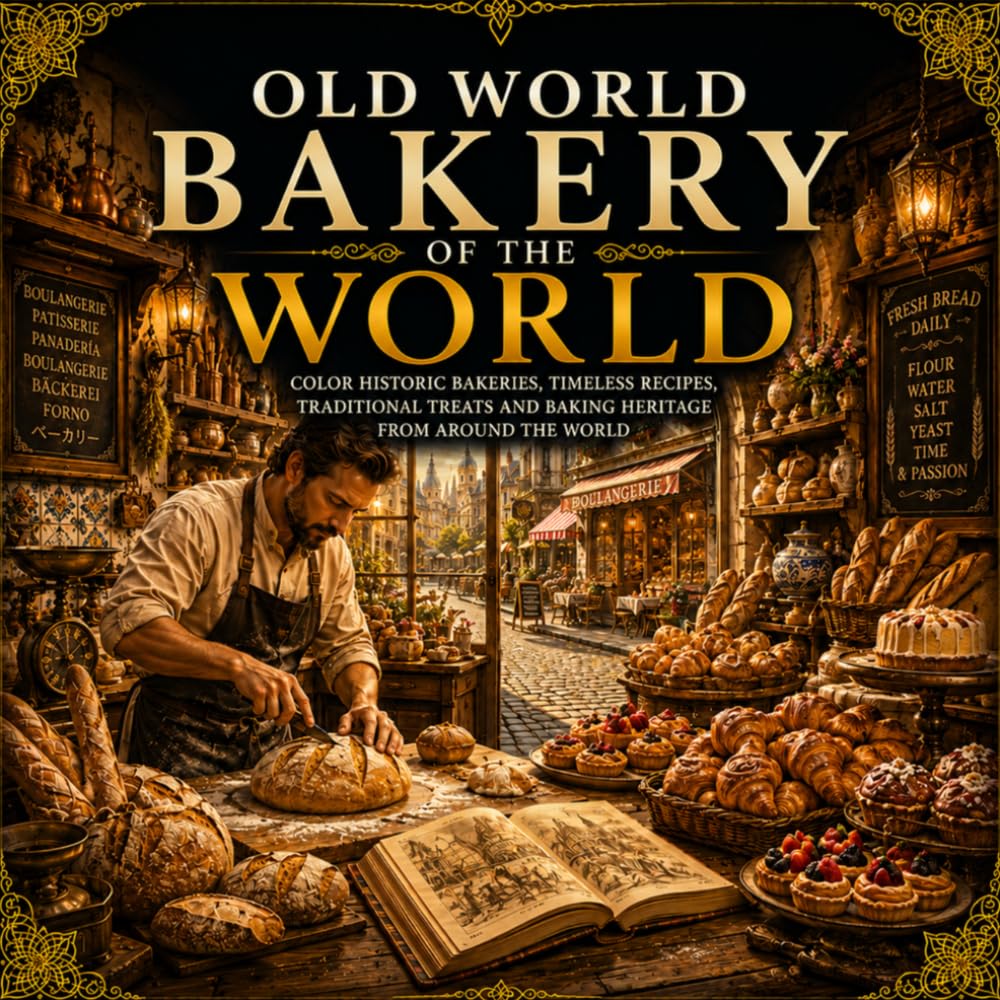 Old World Bakery & Bread Market Coloring Book: Color Historic Bakeries, Artisan Bread Shops, Flour Mills, Pastry Markets and European Baking ... Artisan Crafts & Cultural Traditions)