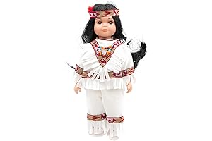 Native American Doll Kimi - 10-Inch Collectible Porcelain Doll