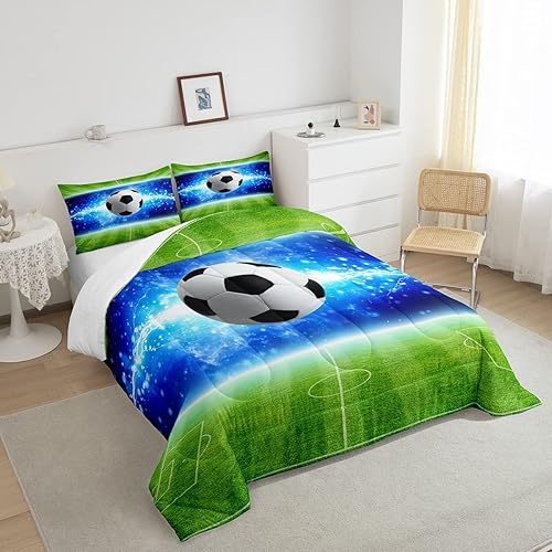 Miniatura 37 de Castle Fairy Juego de ropa de cama de béisbol, tamaño matrimonial, juego de edredón de 3 piezas para niños, niños, adolescentes, decoración