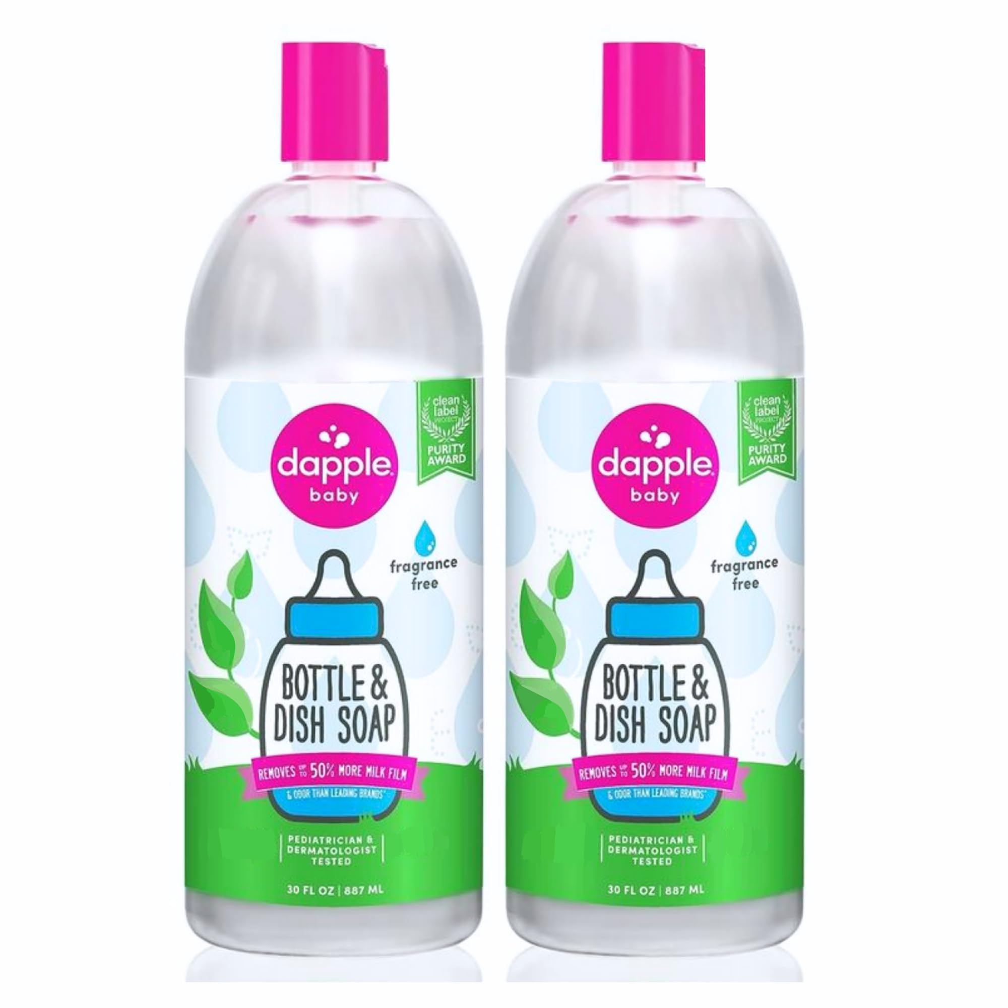 Dapple Baby - Fragrance-Free Bottle &amp; Dish Soap Refill - 30 fl oz (2 Pk)