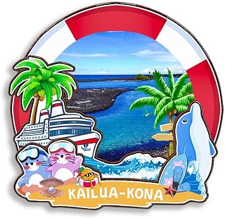 3D Wooden Fridge Magnet for Kailua-KONA Hawaii USA Travel Souvenirs Gifts Classic Home Crafts Collectibles Kitchen Decoration Office Whiteboard Landmark
