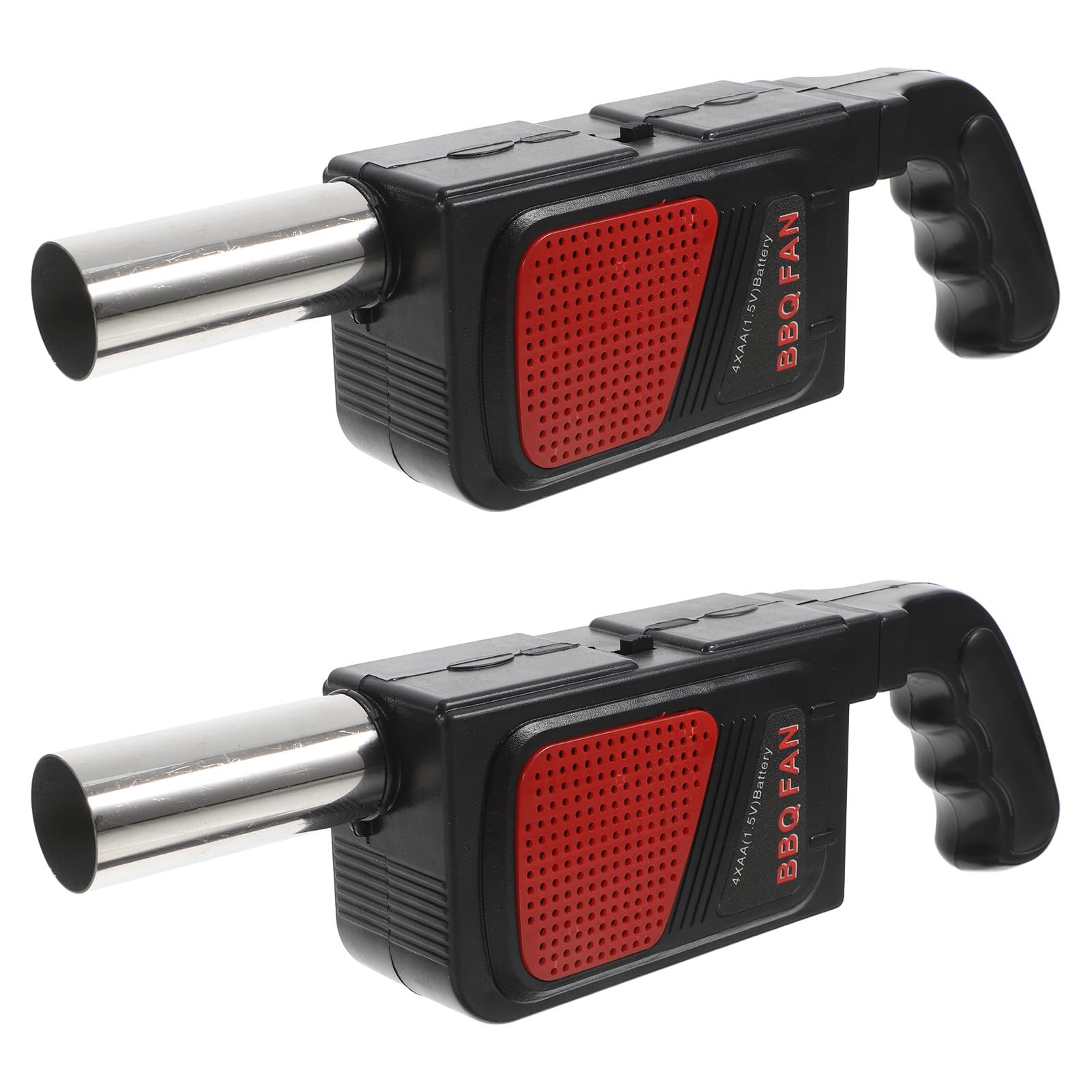 Soffiatore per Barbecue Elettrico Portatile a Batteria, Ventilatore di Fuoco in Acciaio Inox, Set 2 Pezzi per Accendifuoco da Picnic, Campeggio e Grigliate All’aperto