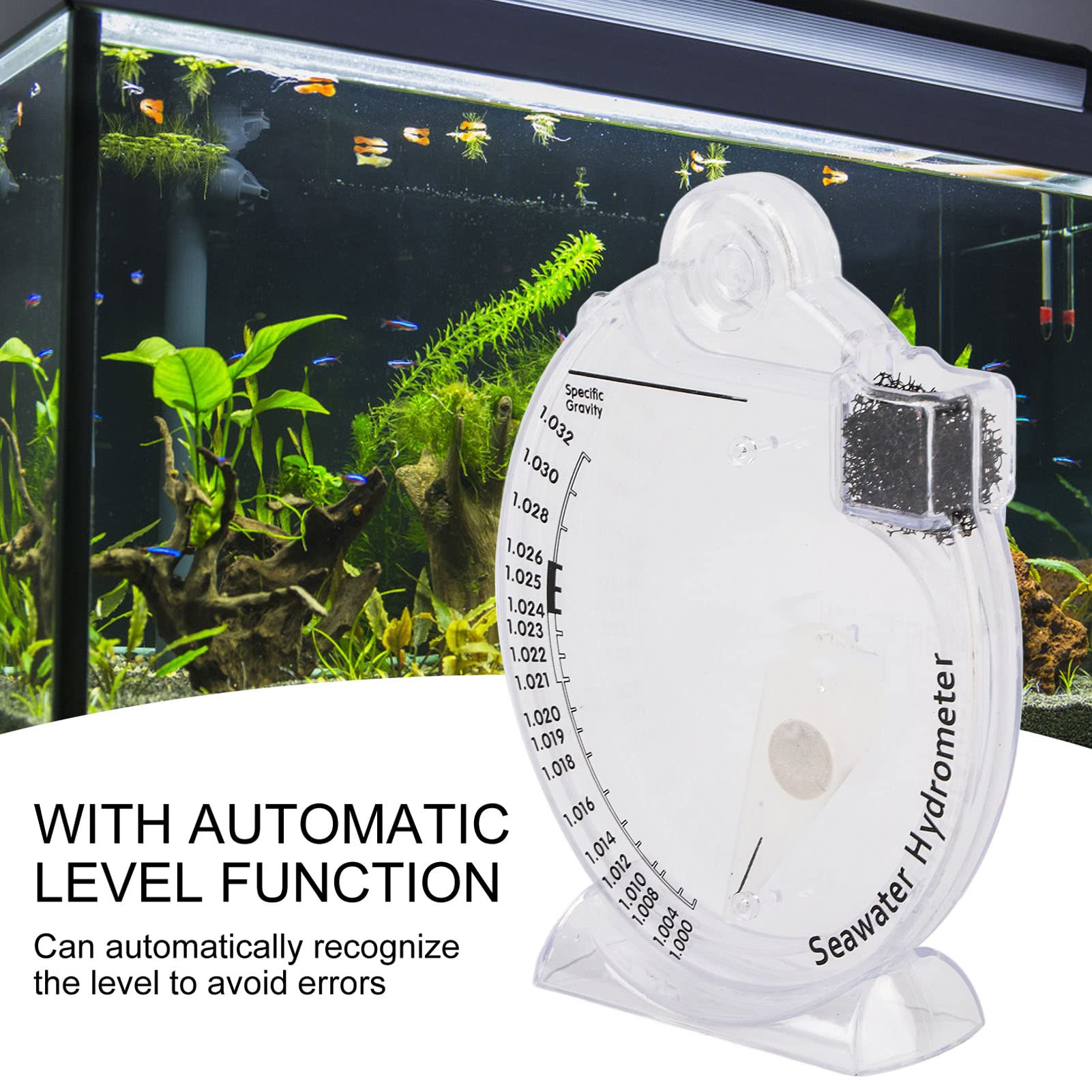 QANYEGN Sea Specific Gravity Test, Sea Hydrometer Salinity Specific Gravity Test, Salinity Tester for Fish Tank Pond Water Saltwater Freshwater