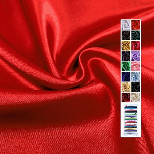 Miniatura 15 de Tela de satén lavanda de 60 pulgadas por 1 yarda, telas Charmeuse sedosas sólidas para decoración de bodas, cubierta de mesa, vestido de bricolaje