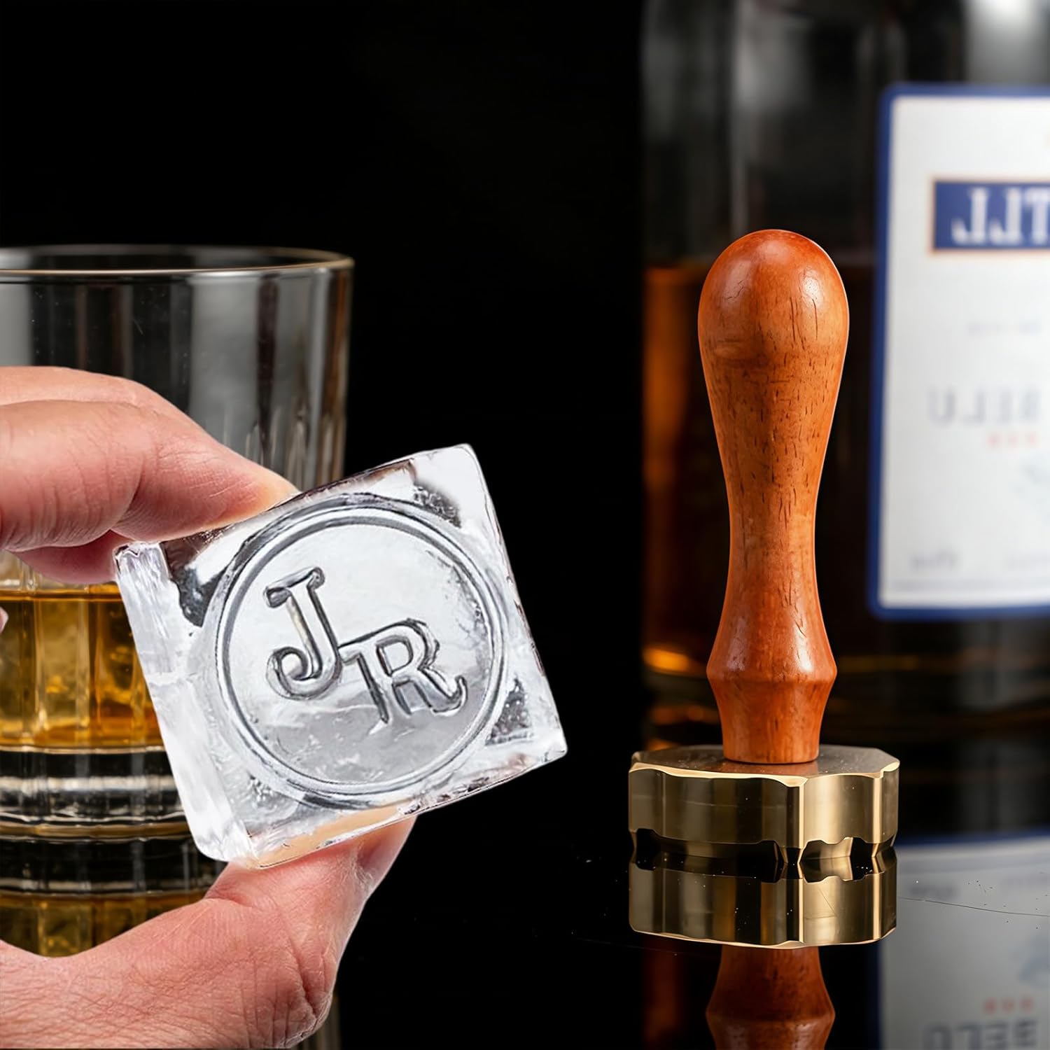 Custom Ice Cube Stamp Personalized Ice Stamp with Initial Unique Ice Molds for Bar Parties Whiskey Cocktails