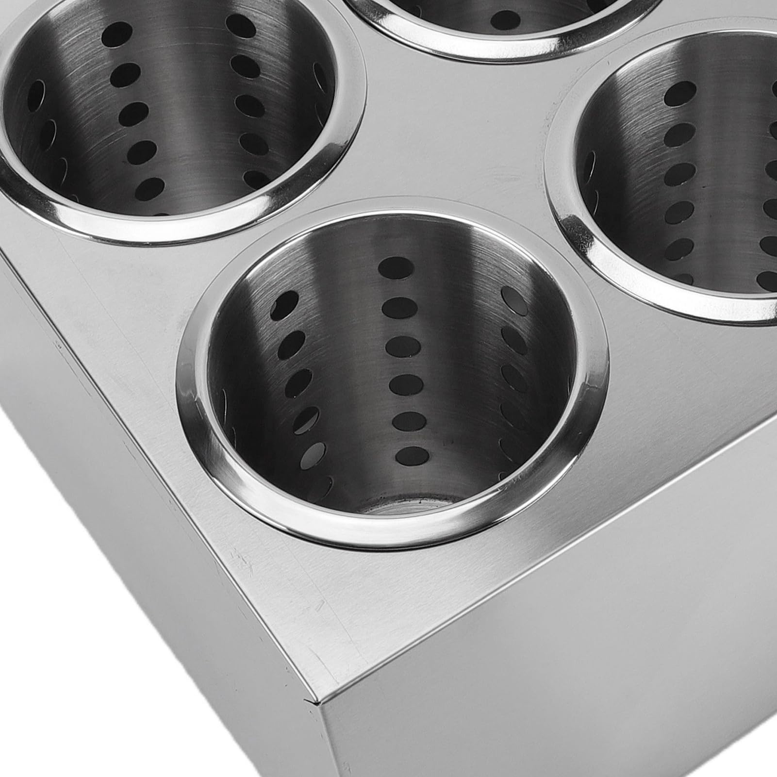 TOPINCN Soporte para Cubiertos de Acero Inoxidable con 6 Compartimentos, Organizador Perforado para Cubiertos, Cesta de Almacenamiento para para Cocina, Encimera, Restaurante,