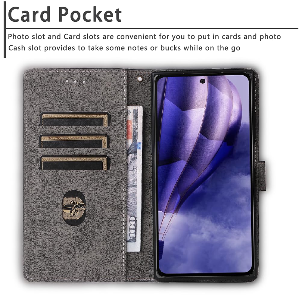 Custodia Compatibile con vivo V40 SE 5G, Blocco RFID Copertura Protettiva Pelle Magnetica Flip Cover Antishock Slot Carte e Supporto