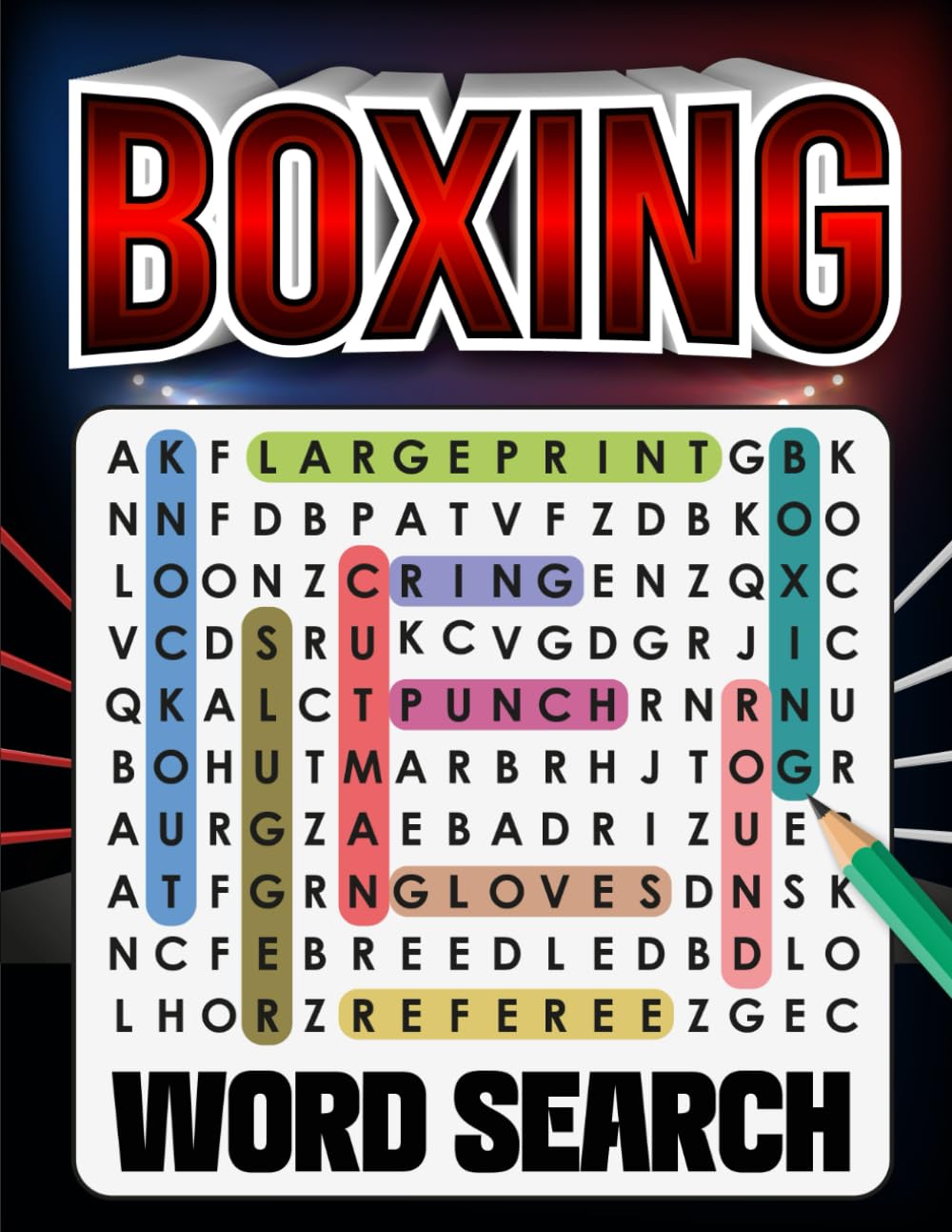 Boxing Word Search: +1000 Boxing Themed Word Searches, Gifts for Boxers Fighters and Coaches | Large Print