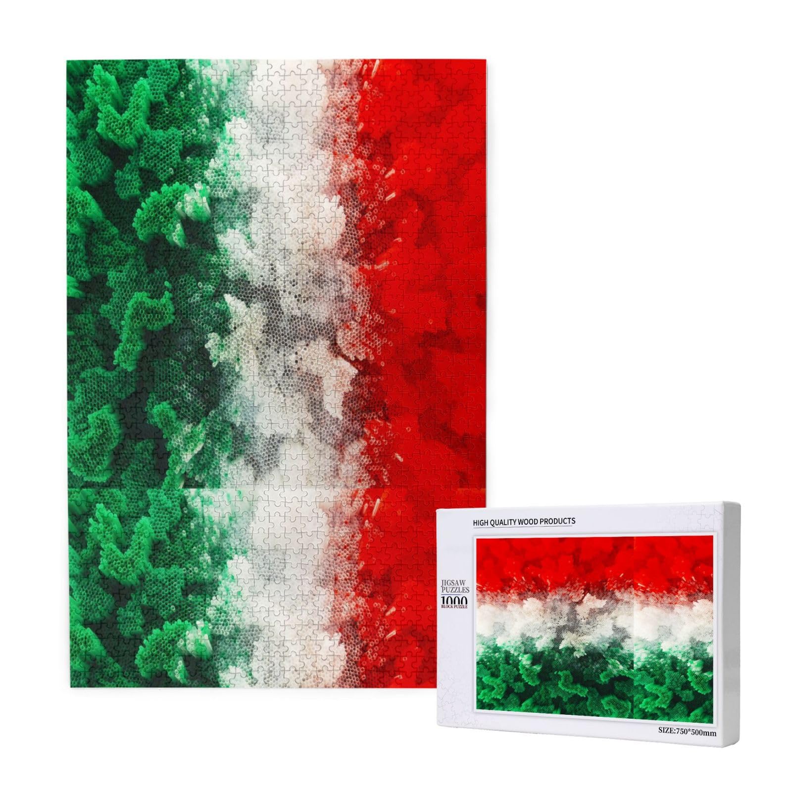 Bandiera dell'Italia, puzzle da 1000 pezzi per adulti, puzzle impegnativi, puzzle a incastro