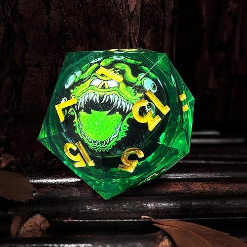 Miniatura 8 de HAOMEJA Juego de dados DND de resina de ojo de dragón D&D, 7 piezas de resina de borde afilado con bolsa de dados de ojo de dragón, dados